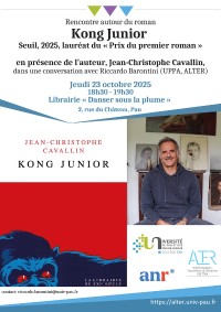 Rencontre autour du roman Kong Junior, Seuil, 2025, lauréat du Prix du premier roman